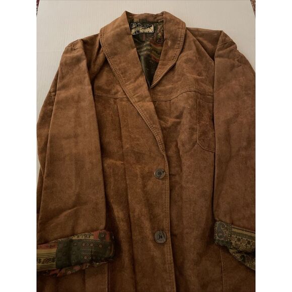 Stan Lisa's‎ Brown Faux Lethar Jacket Size L Made In Italy - Picture 1 of 8